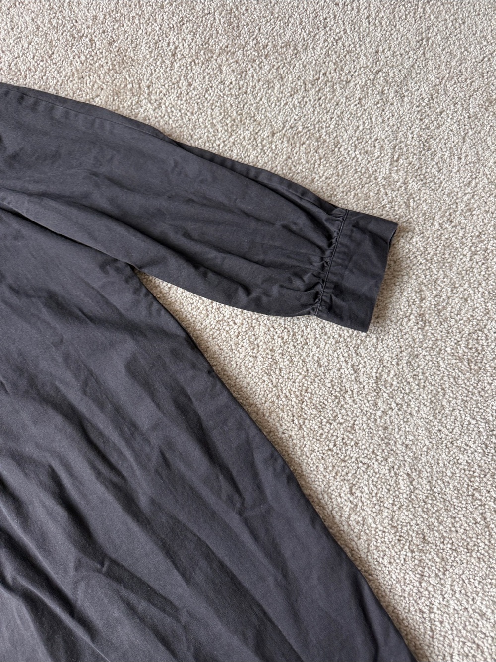 Tuckernuck Pomander Place Claiborne Button Down Shift Puff Sleeve Black Dress - Picture 6 of 11